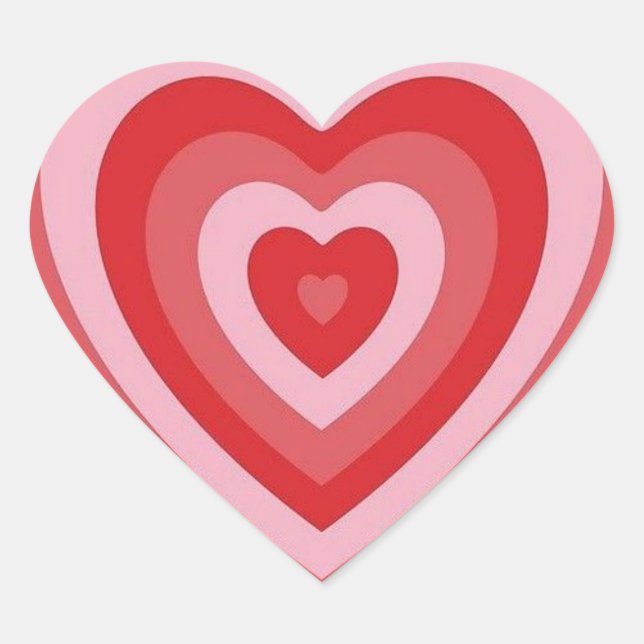 Coração fofo retro-trendente adesivo cardíaco vermelho (Frente)