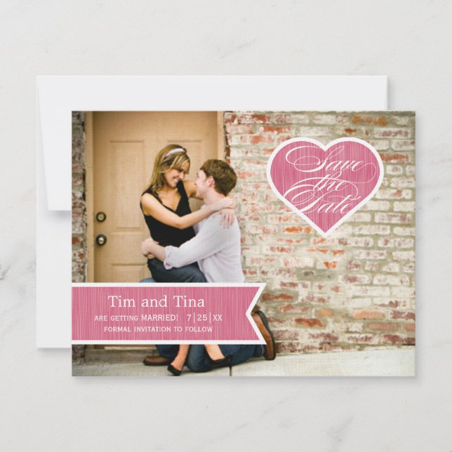 Coração | Foto para salvar o anúncio de data (Frente)