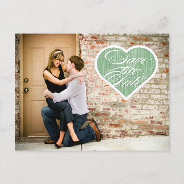 Coração | Foto para salvar o cartão postal de data (Frente)