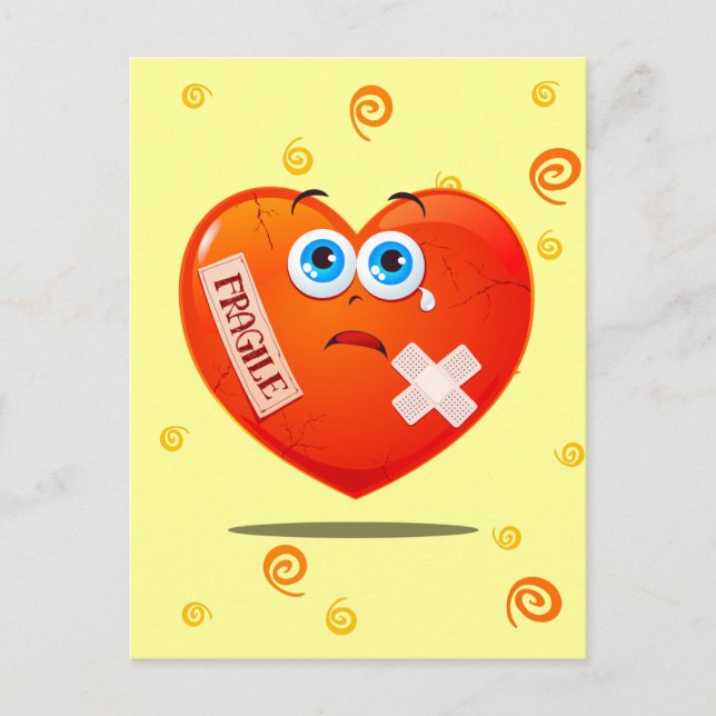 Coração frágil, cartão postal (Frente)