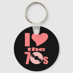 Coração Groovy de I o chaveiro retro dos anos 70
