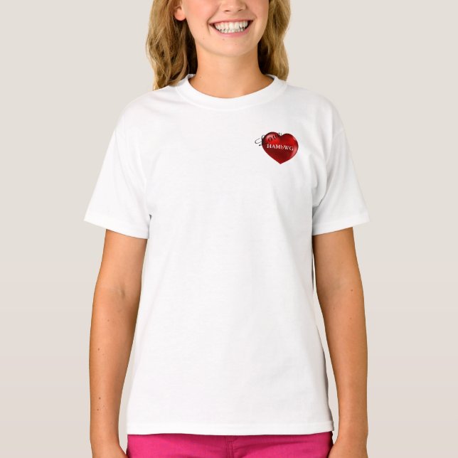 Coração HAMbWG - 9 Cores - Camisa de futebol femin (Frente)