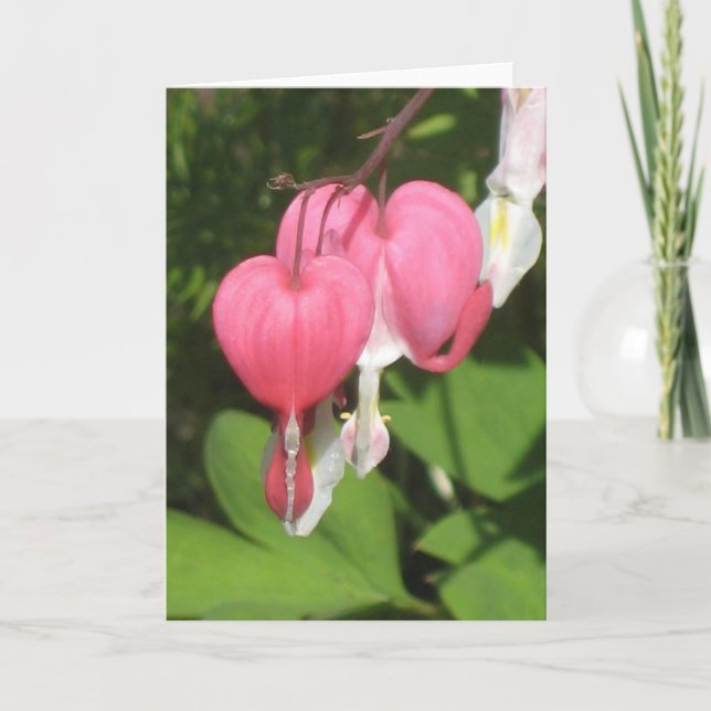 Coração Hemorragia Floral - Cartão de Saudação Ret (Frente)