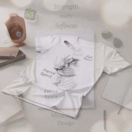 Coração Macio Espírito Feroz Camiseta de Leoa Femi