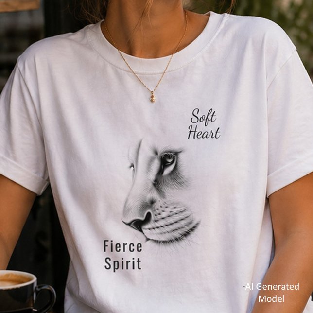 Coração Macio Espírito Feroz Camiseta de Leoa Femi (Criador carregado)