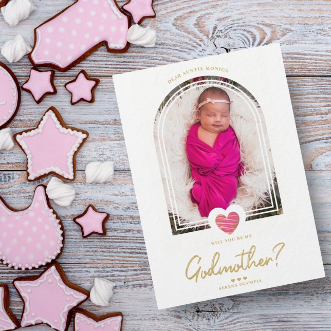 Coração Moderno Rosa Vibrante Efeito Dourado Falso (Criador carregado)