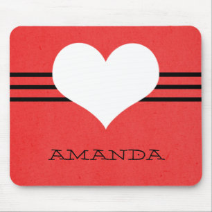 Coração moderno vermelho Mousepad