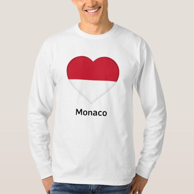 Coração - Mônaco Flag T-Shirt (Frente)