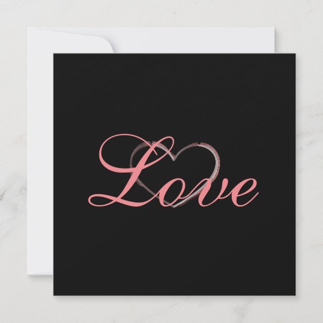 Coração na Moda Cinza Caligrafia Amor Casamento (Frente)