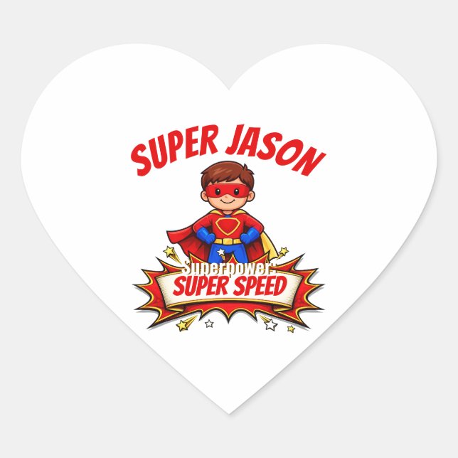 Coração Nome de Super-Herói e Adesivo de Superpoder Person (Frente)