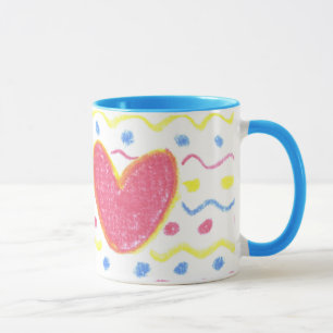 Coração Pastel com caneca das ondas