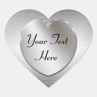 Coração prateado para personalizar os adesivos