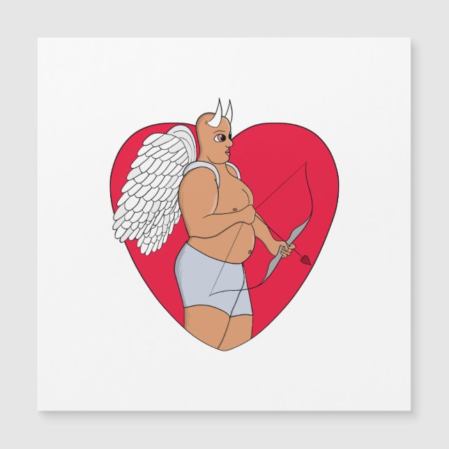 Coração Romântico Com um Cupido Incomum (Frente)