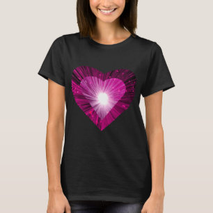 "Coração Rosa" - Camisa negra das mulheres