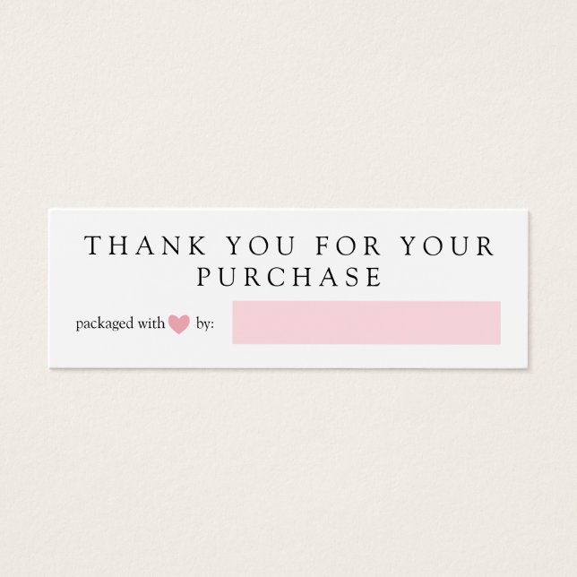 Coração Rosa Embalado Com Amor Obrigado (Frente)