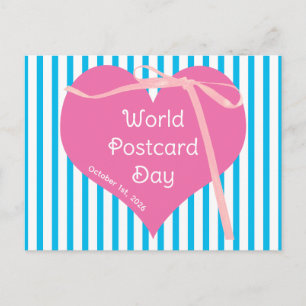 Coração Rosa Fofo Dia do Cartão Postal Mundial 202