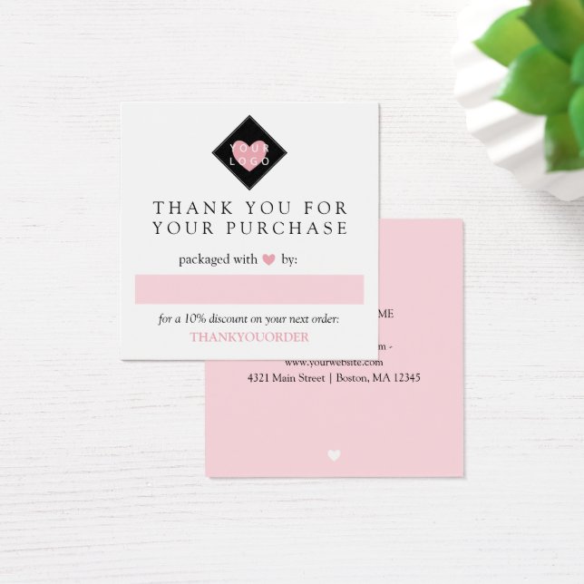 Coração Rosa Obrigado Pelo Seu Logotipo (Mesa)