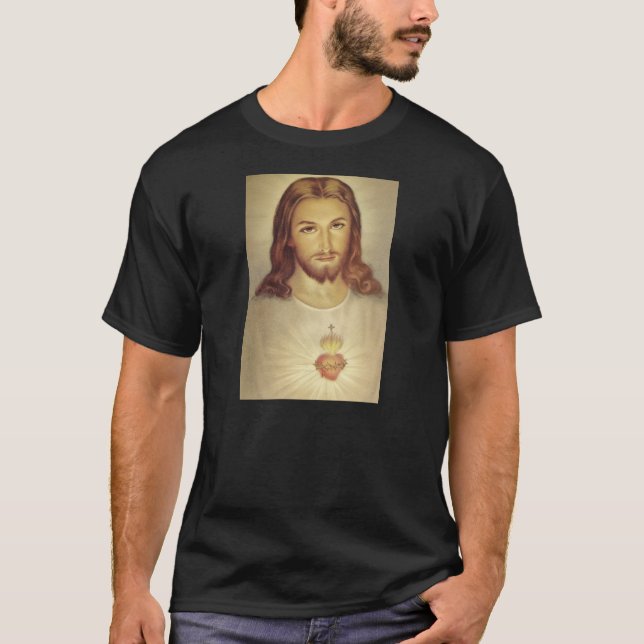 Coração sagrado do clássico do t-shirt de Jesus (Frente)
