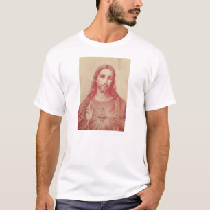 Coração sagrado do vintage do t-shirt de Jesus