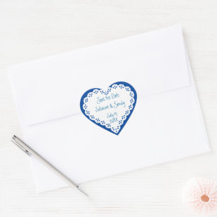 Coração Salve a data Flor personalizada  Adesivo de coraçã