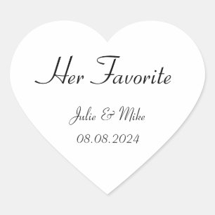 Coração seu adesivo favorito do casamento