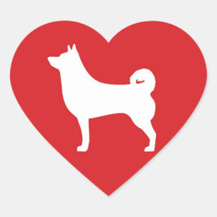 Coração Shiba Inu - etiqueta do coração