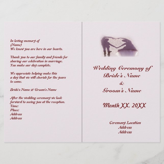 Coração Silhouette Casal Bridal em Casamento de Ar (Frente)