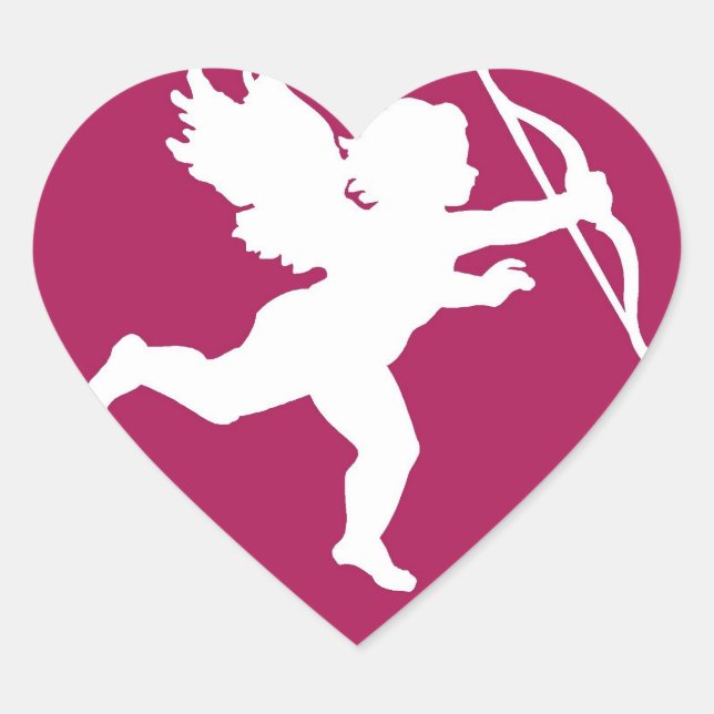 Coração Silhueta de Cupido - Adesivo (Frente)