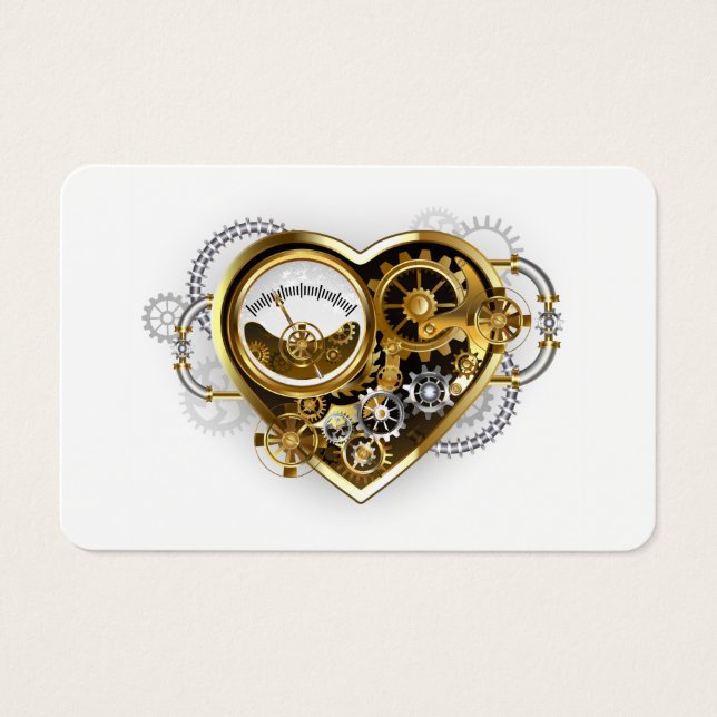 Coração Steampunk com Manômetro (Frente)