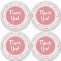 Coração Transparente de Pastel Obrigado Etiquetas