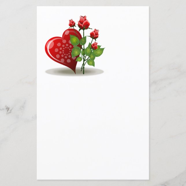 CORAÇÃO VERMELHA namorados E ROSAS VERMELHAS (Frente)