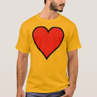 Coração vermelho de CMYK com o t-shirt preto da