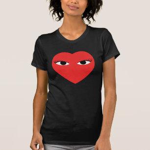 Coração Vermelho Grande e Cinto com Camisa T de Ol