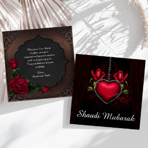 Coração Vermelho Romântico e Rosas Shaadi Mubarak