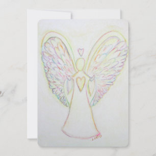 Corações Arco-íris Anjo Arte Convite Personalizado