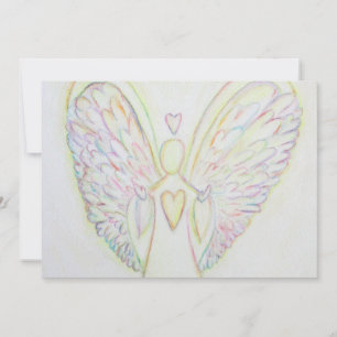 Corações Arco-íris Anjo Arte Convites Personalizad