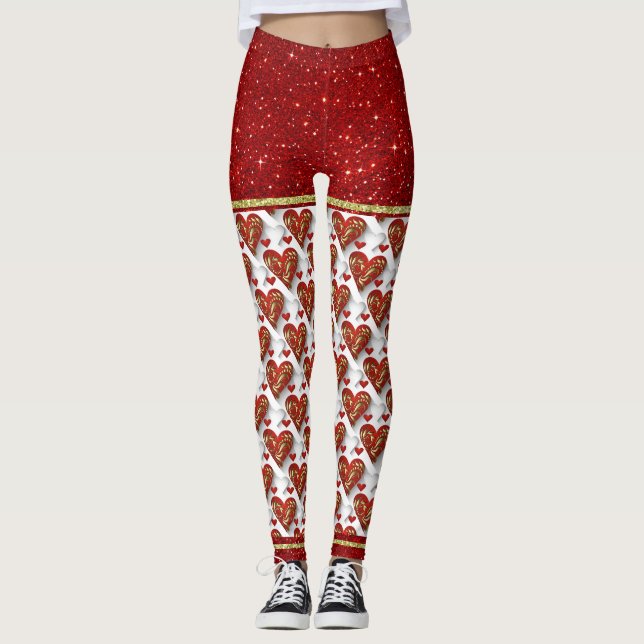 Corações Artísticos 2 Leggings Fashion Pop (Frente)