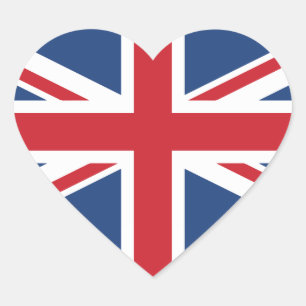 Corações britânicos - etiquetas do coração de