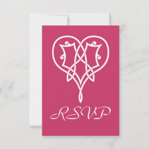 Corações Celtas em Framboesa RSVP Card
