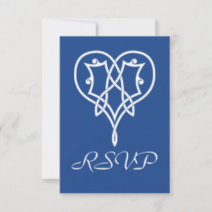 Corações Célticas em Placa RSVP Azul