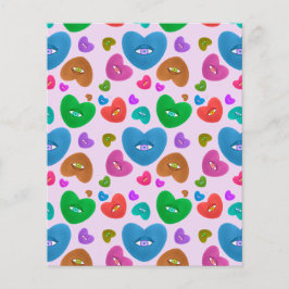 Corações Coloridos Amor Olhar Valente