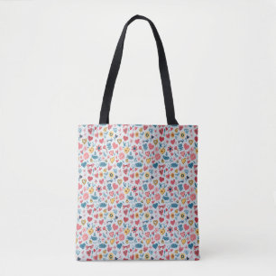 Corações Coloridos e Flores Tote Bag
