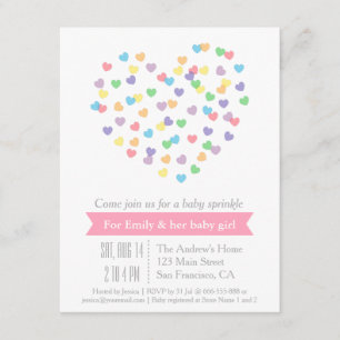 Corações Coloridos Modernos Convites à aspersão de