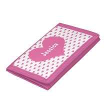 Corações Cor-de-Rosa Bonito Padrão Nome Girly Nylo