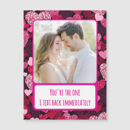 Corações cor-de-rosa brilhantes Eu mando um cartão