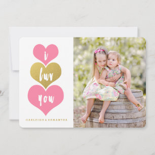 Corações Cor-de-Rosa Doce Cartão com fotos dia d