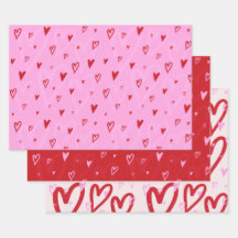 Corações cor-de-rosa e vermelhos