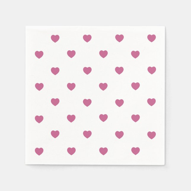 Corações cor-de-rosa, guardanapo de papel para o D (Frente)