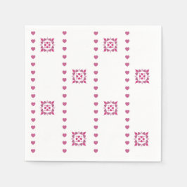 Corações cor-de-rosa, guardanapo de papel para o D