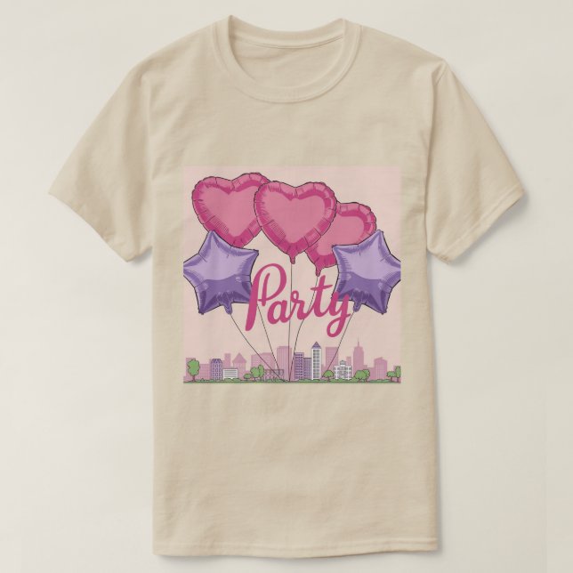 Corações cor-de-rosa Lavandas Estrelas Camisas de  (Frente do Design)